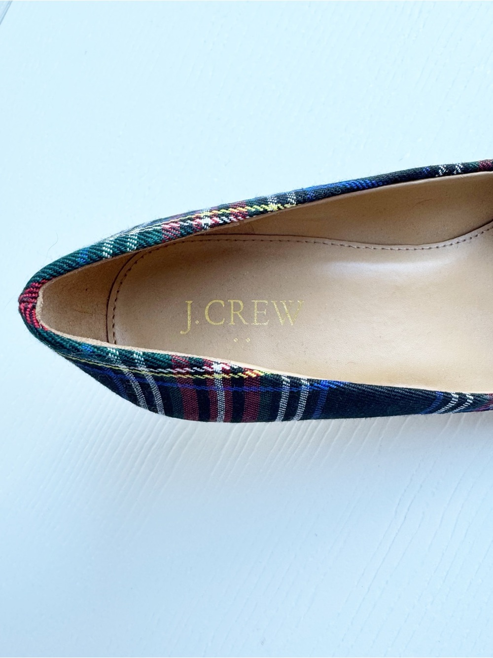 J.Crew Factory Esme Tartan Plaid Bow Kitten Heel Pumps Size 8 - Picture 9 of 12